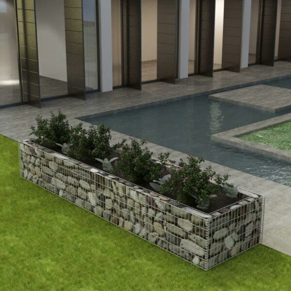 vidaXL Gabion Raised Bed Steel 141.7":man:5.4"x19.7"