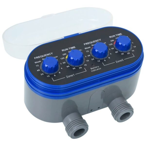 vidaXL Double Outlet Water Timer with Ball Valves