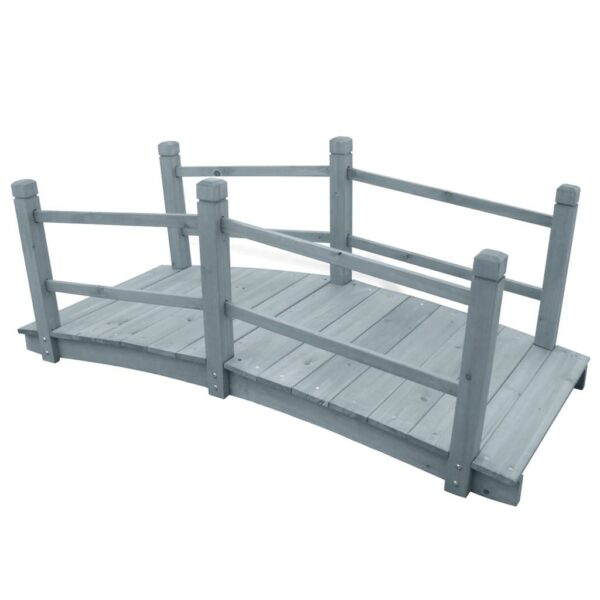 vidaXL Garden Bridge Gray 55.1"x23.6"x22" Solid Firwood