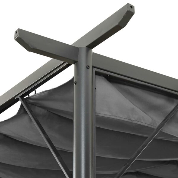 vidaXL Pergola with Retractable Roof Anthracite 9.8'x9.8' Steel 0.6 oz/ft - Image 3