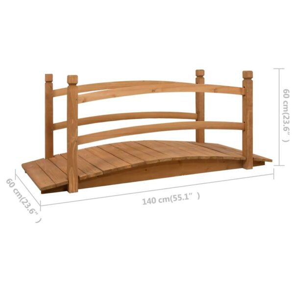 vidaXL Garden Bridge 55.1"x23.6"x23.6" Solid Firwood - Image 6