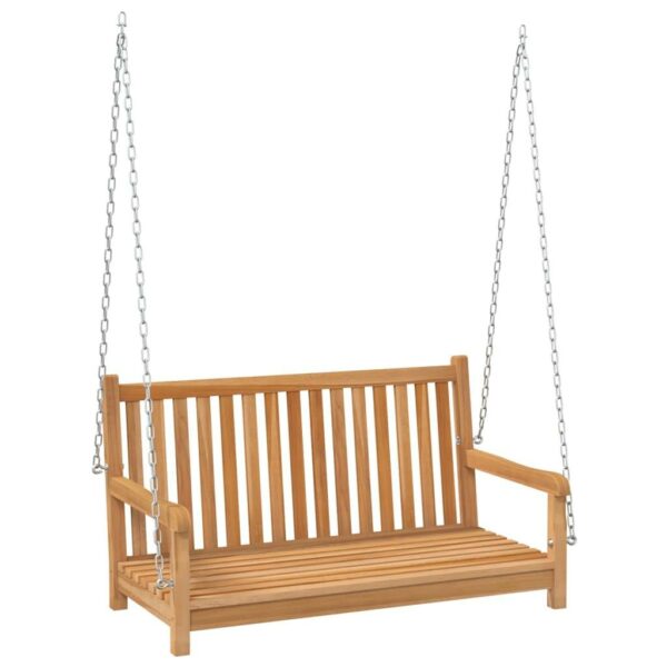 vidaXL Swing Bench Solid Teak Wood 44.9"x23.6"x25.2" - Image 2