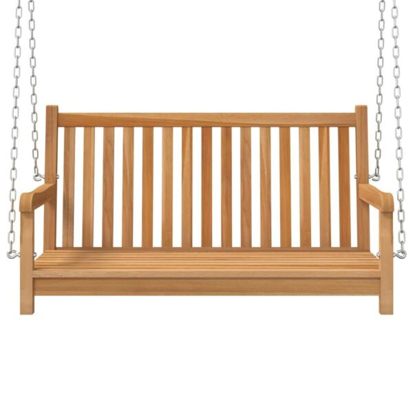 vidaXL Swing Bench Solid Teak Wood 44.9"x23.6"x25.2" - Image 3