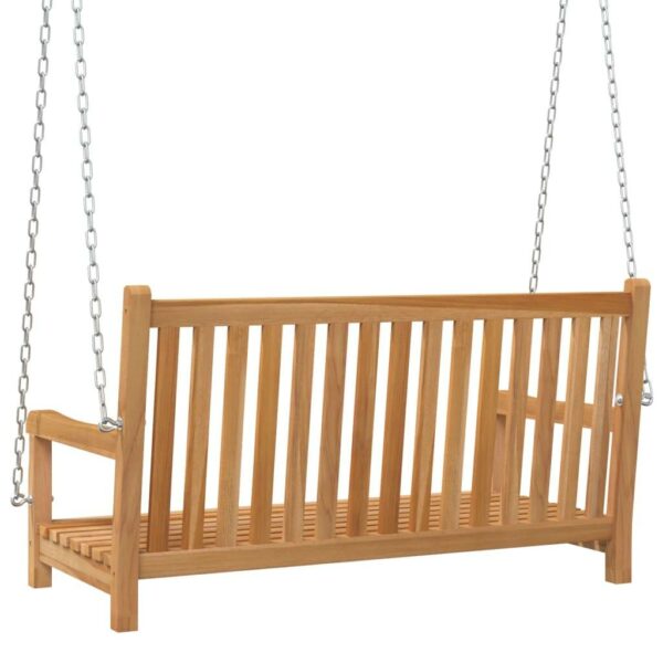 vidaXL Swing Bench Solid Teak Wood 44.9"x23.6"x25.2" - Image 4