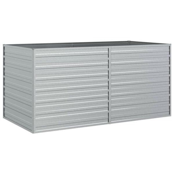 vidaXL Garden Raised Bed 63":man:1.5":man:0.3" Galvanized Steel Silver - Image 2