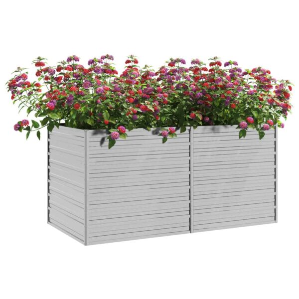 vidaXL Garden Raised Bed 63":man:1.5":man:0.3" Galvanized Steel Silver - Image 3