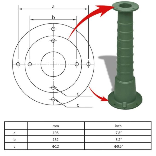 Cast Iron Stand for Garden Hand Water Pump, 41173 - Image 4