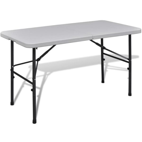 vidaXL Foldable Garden Table 48" HDPE White, 41568