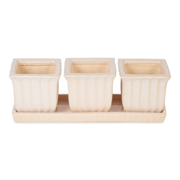 Ceramic Mini Planter Set - Ivory Square