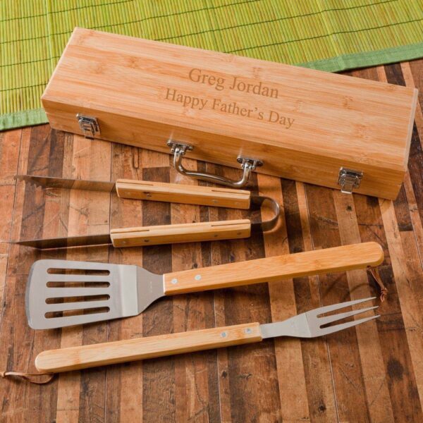 Personalized Grill Set - BBQ Set - Bamboo Case - Image 8