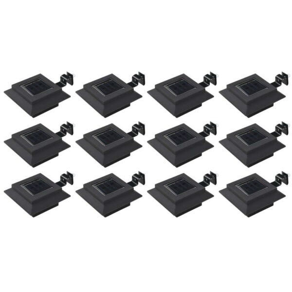 vidaXL Outdoor Solar Lamps 12 pcs LED Square 4.7" Black