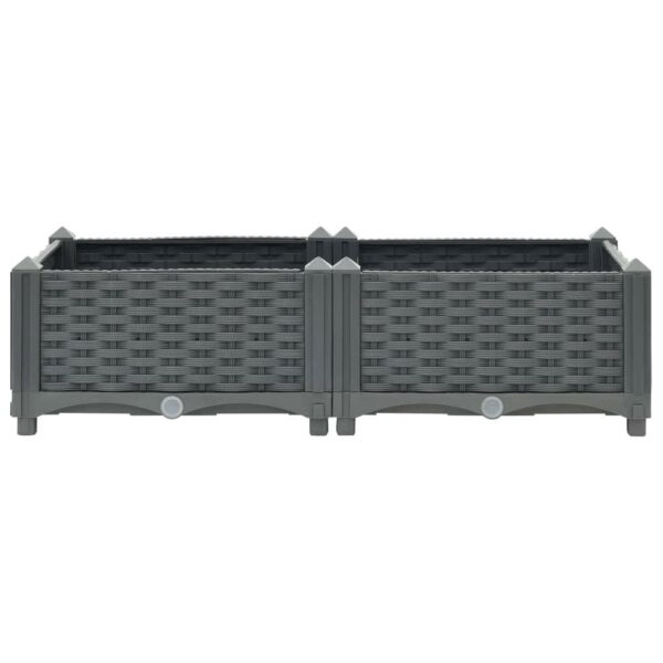 vidaXL Raised Bed 31.5"x15.7"x9.1" Polypropylene - Image 3