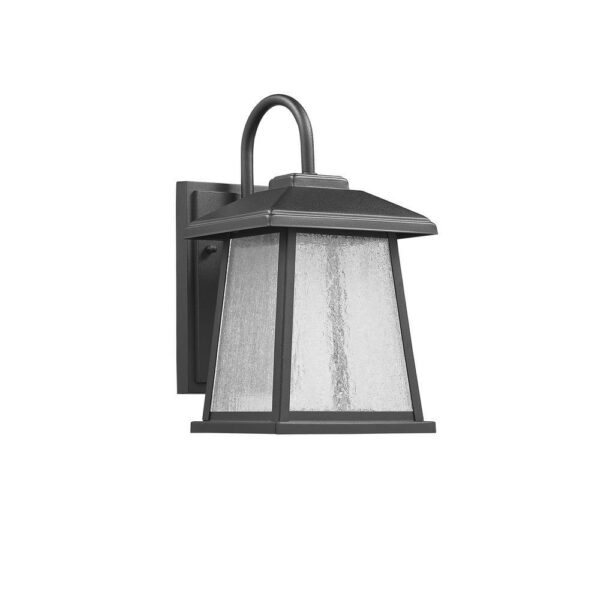 FRONTIER Transitional LED Textured Black Outdoor Wall Sconce 12" Height