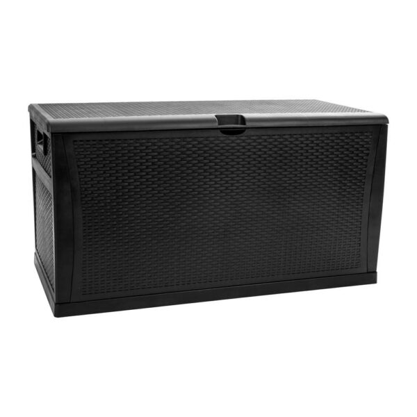 120 Gallon Plastic Deck Box - Outdoor Waterproof Storage Box for Patio Cushions, Garden Tools and Pool Toys, Black - Image 2