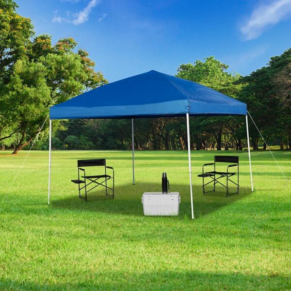 10'x10' Blue Outdoor Pop Up Event Slanted Leg Canopy Tent with Carry Bag