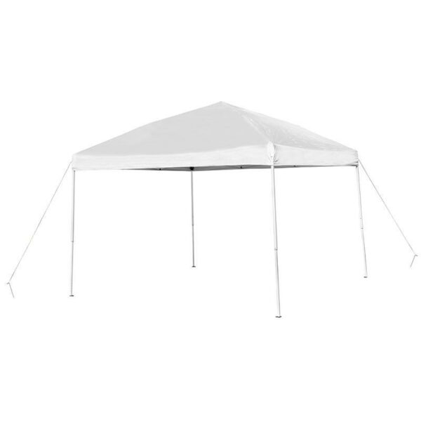 10'x10' White Outdoor Pop Up Event Slanted Leg Canopy Tent with Carry Bag - Image 3