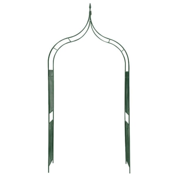 vidaxXL Garden Arch Spike Design Climbing Plants Dark Green - Image 2